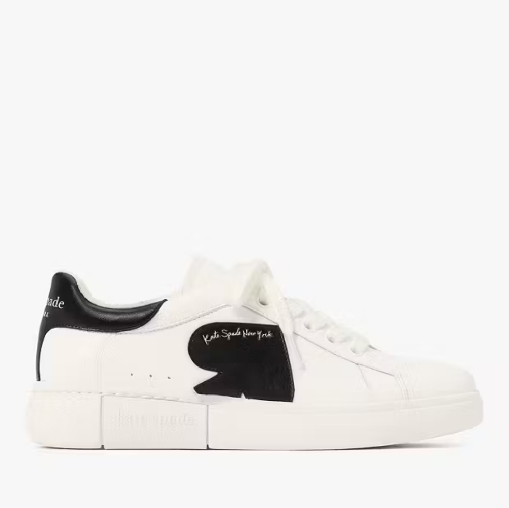 NEW Kate Spade White and Black Leather Sneakers